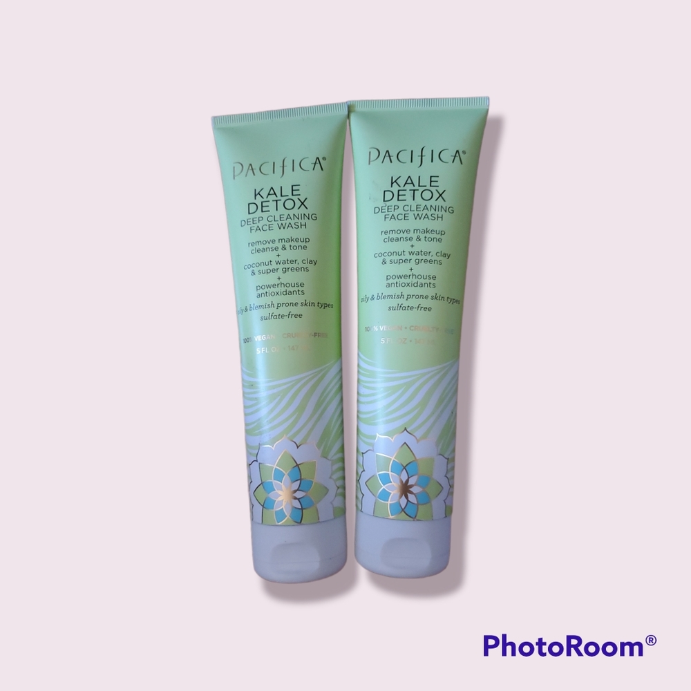 BUNDLE OF 2 PACIFICA Kale Detox Deep Cleansing Face Wash Cleanser (5 oz)